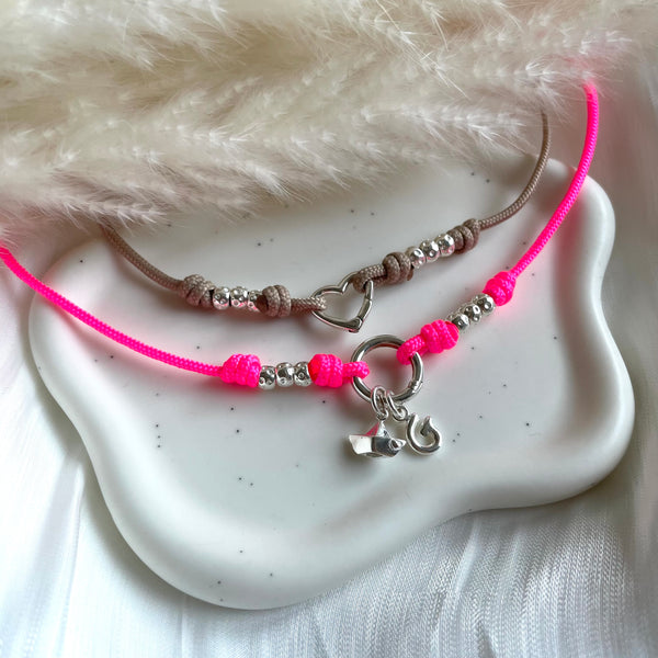 CL0184 Collana in argento con granelli e moschettone porta ciondoli a scelta (i ciondoli non sono inclusi ma bisogna selezionarli)