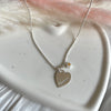 CL0171 Collana festa della mamma con cuore mamma e margherita pendenti