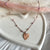 CL0172 Collana festa della mamma con catena rosario smaltata di rosa e cuore pendente mamma rosato
