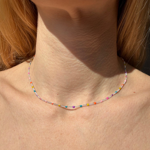 CL0164 Collana smaltina con maglia spessa