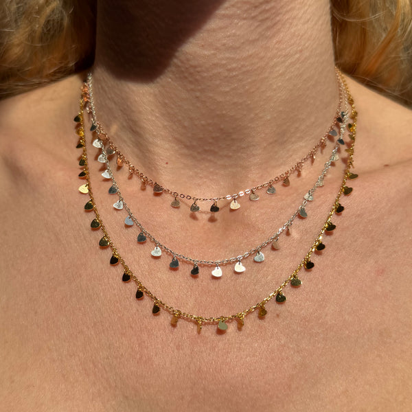 CL0155 Collana argento con mini cuori