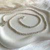 CL0102 Collana in argento con palline disco