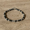 B002 Bracciale con rondelle sfacettate in pietre naturali e argento