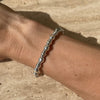 B083 Bracciale con pepite lisce intervallate a rondelle piccole e medie