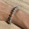 B049 Bracciale con palline grandi martellate