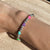 B064 Bracciale granelli nuovi e cuori multi color smaltati