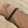 B015 Bracciale intreccio con pietre ematite