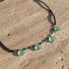 CL037 Collana argento in ematite e gocce di giada verde chiaro