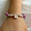 B0195 Bracciale baby con Cordino Cerato e casina family passante