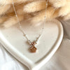 CL123 Collana palline alternate in argento con casina Family pendente
