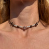 CL121 Collana con cordino cerato granelli e casina Family