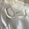 CL0165 Collana rosario con pietre multicolor pastello e cuore al centro