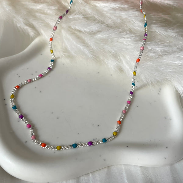 CL0164 Collana smaltina con maglia spessa