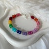 B0251 Bracciale candy con rondelle arcobaleno e argento