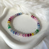 B0254 Bracciale con rondelline arcobaleno e rondelle argento