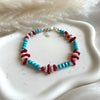 B0282 Bracciale con rondelle in aulite, corallo e perle e argento