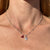 CL034 Collana palline alternate con cuore rosso glitterato e stella zirconata