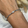 B0192 Bracciale argento con pepite mini martellate e perle di fiume a sassolino