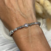 B0189 Bracciale con nodini piccoli argento e perle di fiume