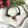 B0213Bracciale cordino cerato con pupazzo di neve e cuore