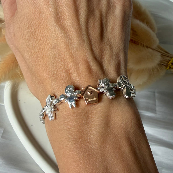 B141 Bracciale Family first con pepite martellate piccole