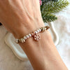 B0216 Bracciale cordino cerato fiocco di neve