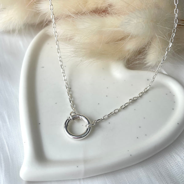 CL079 Collana con moschettone tondo per inserire i ciondoli