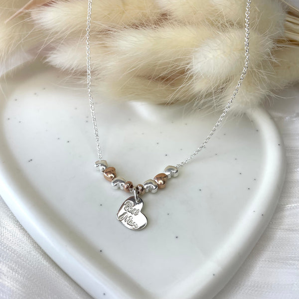 CL080 Collana batticuori con ciondolo best mom