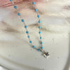 CL062 Collana rosario turchese con stella pendente