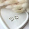 O014 Orecchini anelle a forma di cuore argentato